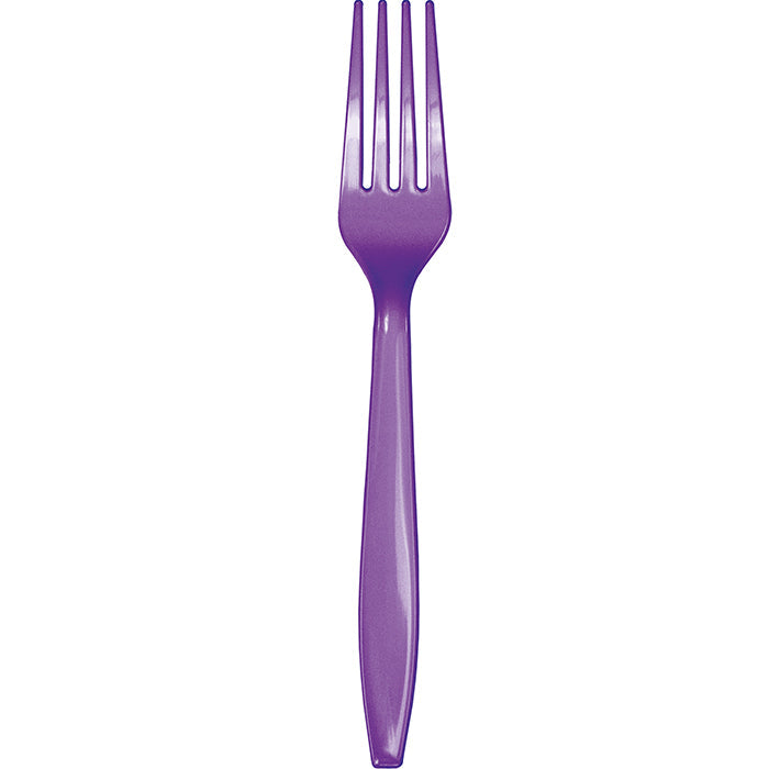 Party Decorations Amethyst Purple Plastic Forks, 24 ct