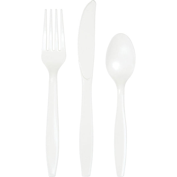 Party Decorations White Assorted Cutlery White, 18 ct