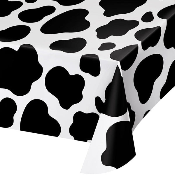 Party Decorations Cow Print Plastic Table Cover, 54