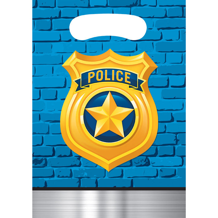 Party Decorations Police Party Favor Bags, 8 ct