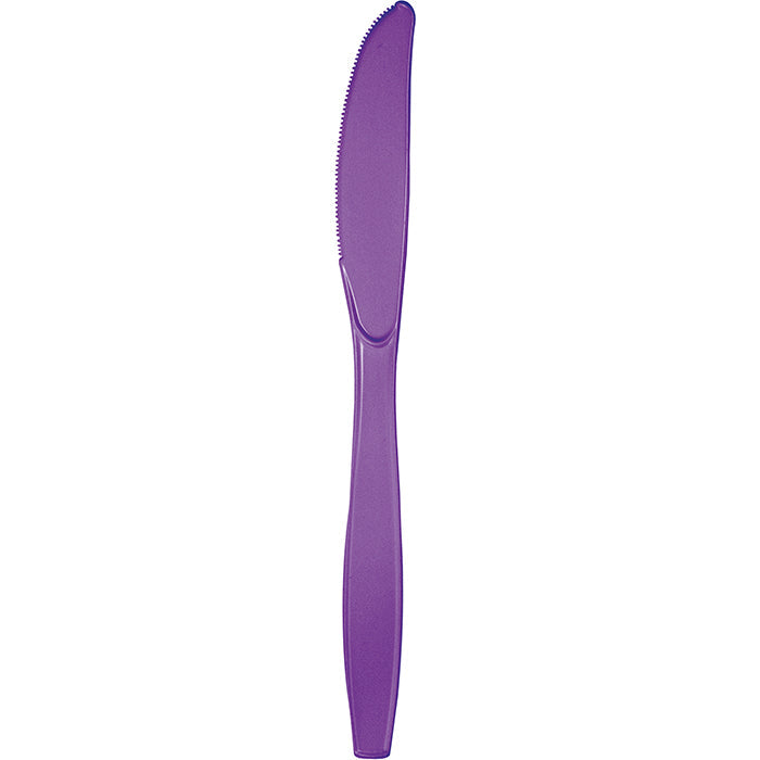 Party Decorations Amethyst Purple Plastic Knives, 24 ct