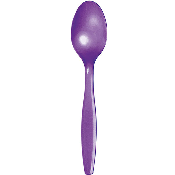 Party Decorations Amethyst Purple Plastic Spoons, 24 ct