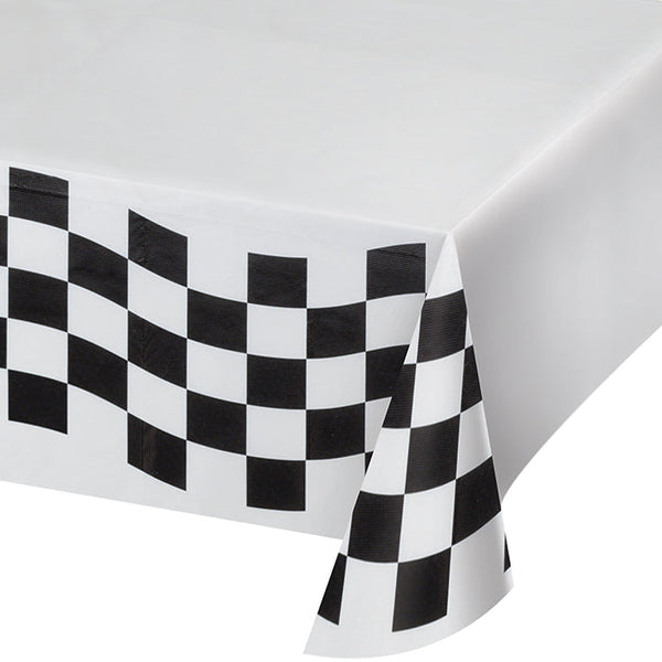 Party Decorations Black And White Check Paper Table Cover, 54