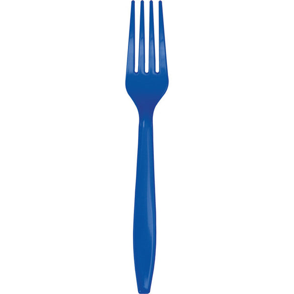 Party Decorations Cobalt Blue Plastic Forks, 24 ct