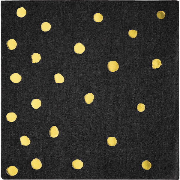 Party Decorations Toc Black Velvet Foil Beverage Napkin, 3Ply Foil Stamped, 16 ct