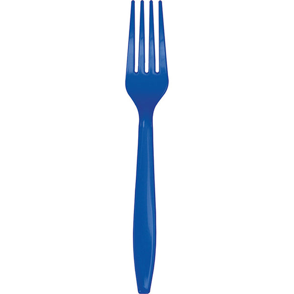 Party Decorations Cobalt Blue Plastic Forks, 50 ct