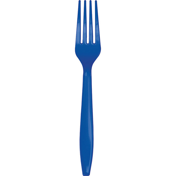 Party Decorations Cobalt Blue Plastic Forks, 50 ct