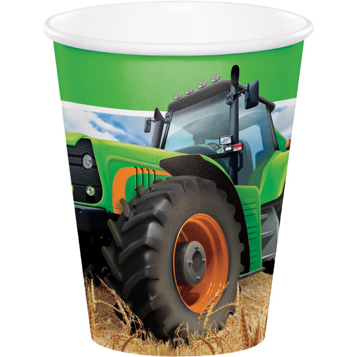 Party Decorations Tractor Time Hot/Cold Paper Paper Cups 9 Oz., 8 ct