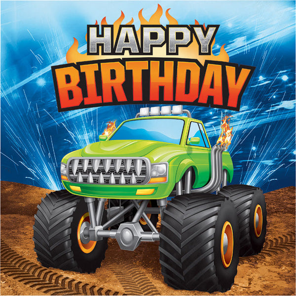 Party Decorations Monster Truck Rally Napkins, 16 ct