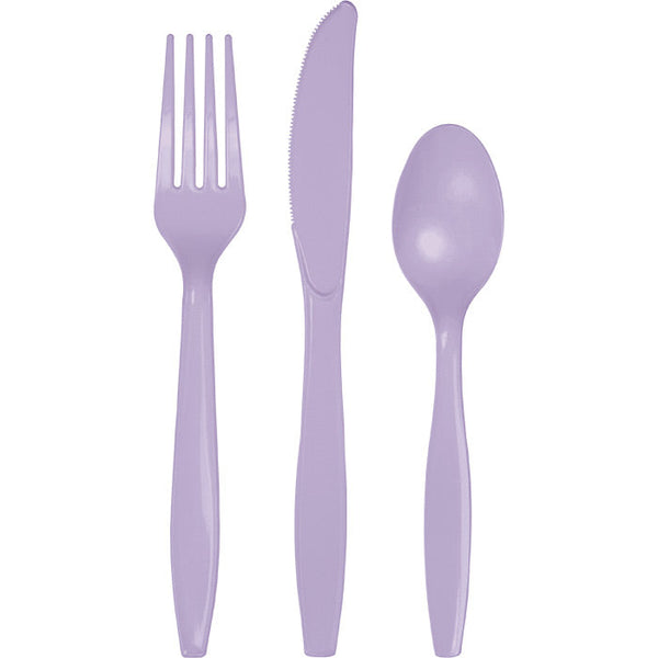 Party Decorations Luscious Lavender Purple Assorted Plastic Cutlery, 24 ct