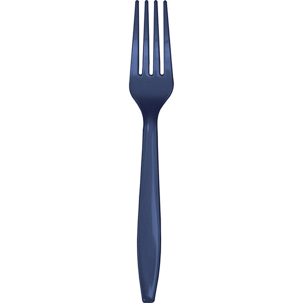 Party Decorations Navy Blue Plastic Forks, 24 ct