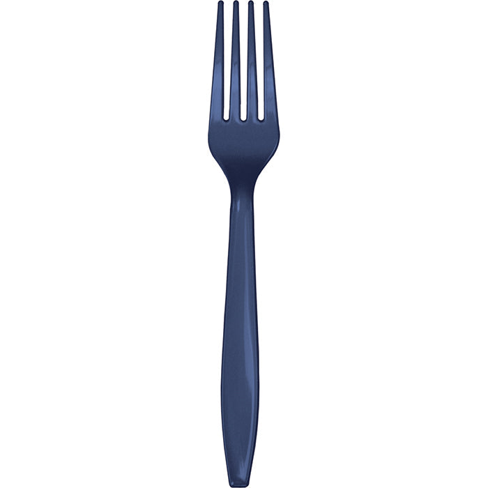 Party Decorations Navy Blue Plastic Forks, 24 ct