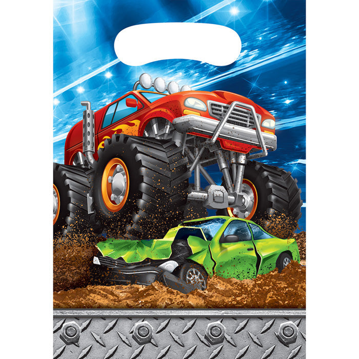 Party Decorations Monster Truck Rally Favor Bags, 8 ct