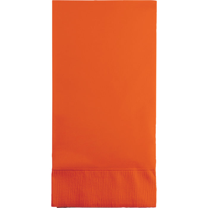 Party Decorations Sunkissed Orange Guest Towel, 3 Ply, 16 ct