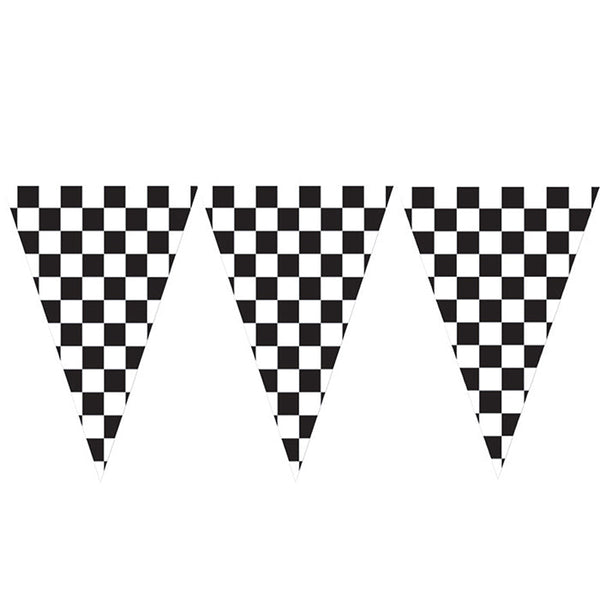 Party Decorations Black And White Check Flag Banner, 20 Ft.