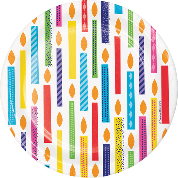 Party Decorations Bright Birthday Paper Dessert Plates, 8 ct