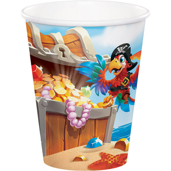 Party Decorations Pirate Treasure Hot/Cold Paper Paper Cups 9 Oz., 8 ct