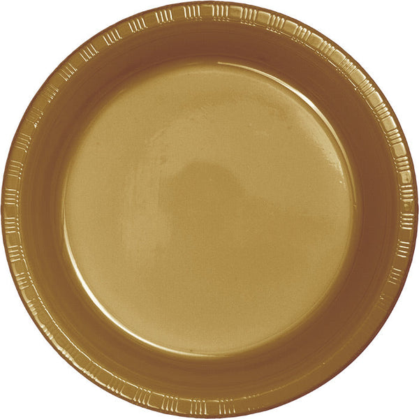 Party Decorations Glittering Gold Plastic Dessert Plates, 20 ct