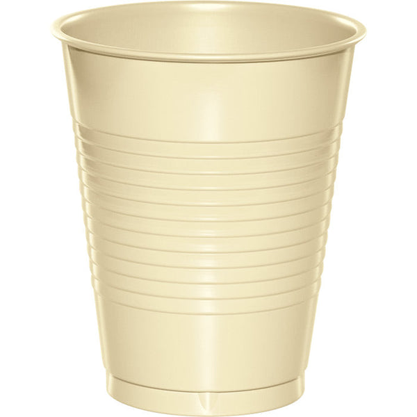 Party Decorations Ivory Plastic 16 Oz Cups, 20 ct