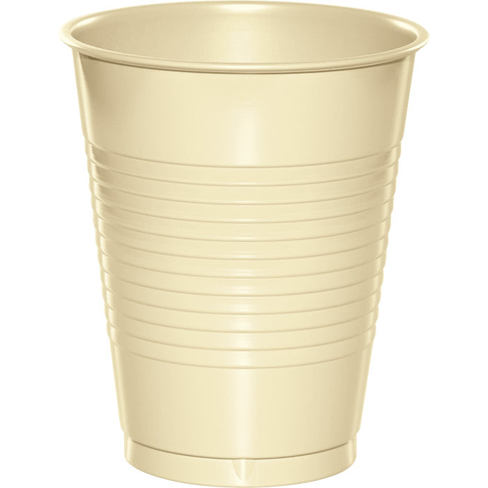 Party Decorations Ivory Plastic 16 Oz Cups, 20 ct