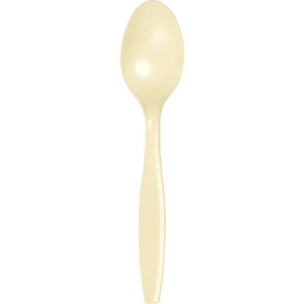 Party Decorations Ivory Plastic Spoons, 24 ct