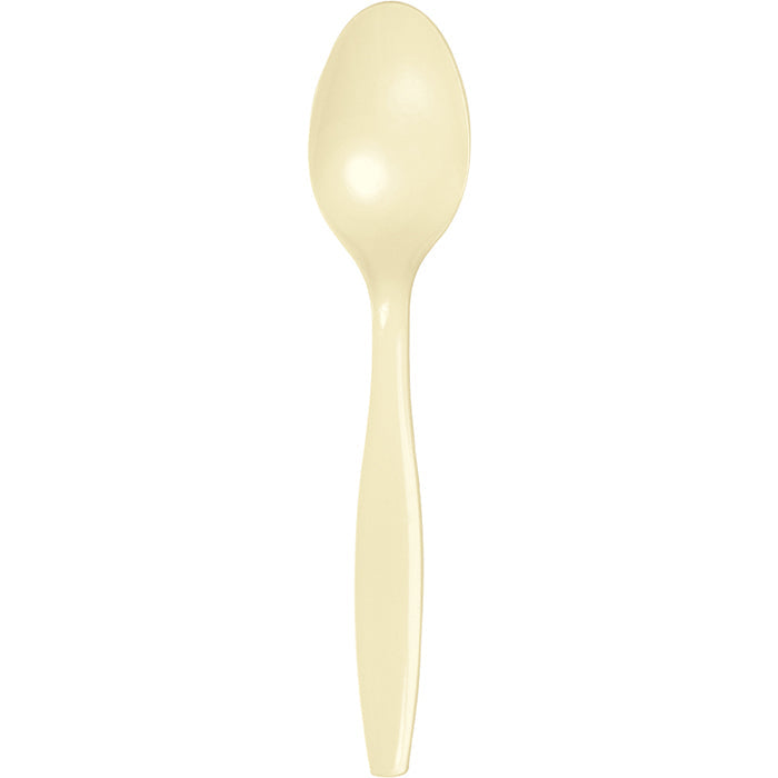 Party Decorations Ivory Plastic Spoons, 24 ct