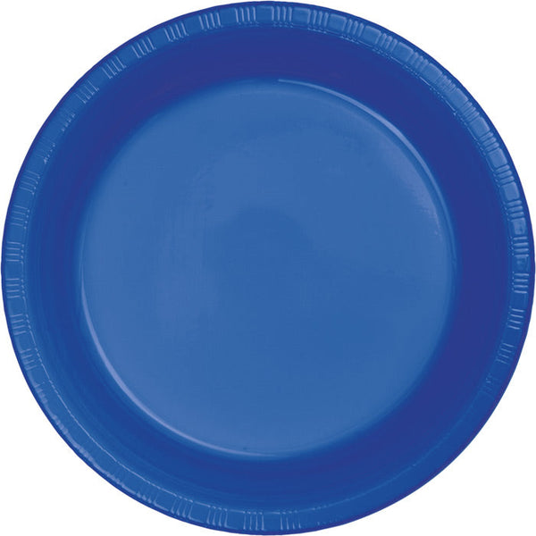 Party Decorations Cobalt Blue Plastic Dessert Plates, 20 ct