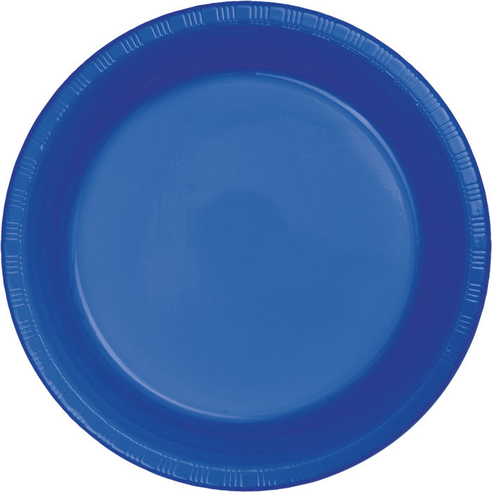 Party Decorations Cobalt Blue Plastic Banquet Plates, 20 Count