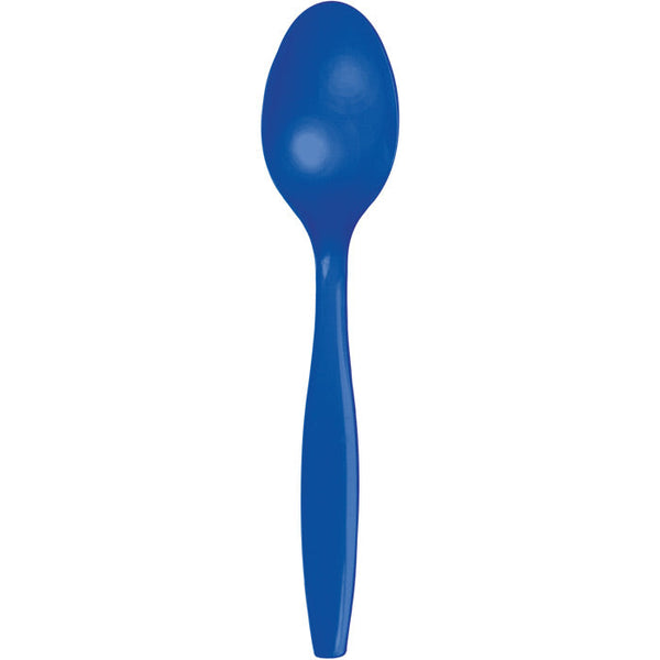 Party Decorations Cobalt Blue Plastic Spoons, 24 ct