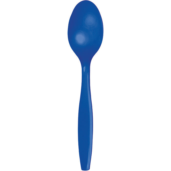 Party Decorations Cobalt Blue Plastic Spoons, 50 ct