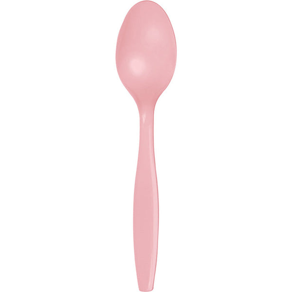 Party Decorations Classic Pink Plastic Spoons, 24 ct