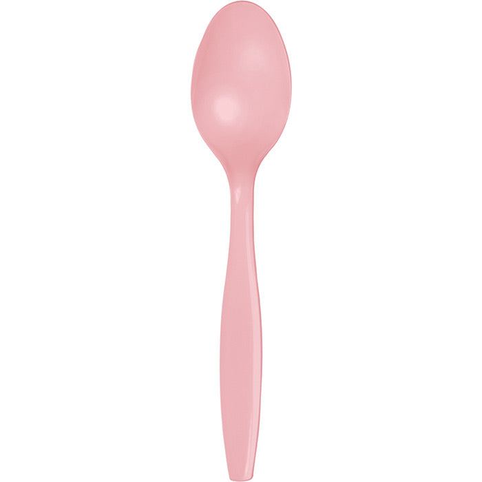 Party Decorations Classic Pink Plastic Spoons, 50 ct