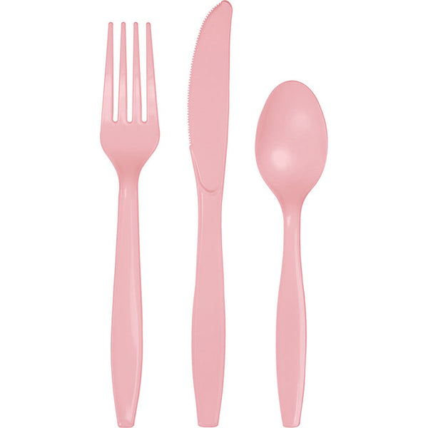 Party Decorations Classic Pink Assorted Cutlery, 18 ct