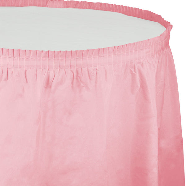 Party Decorations Classic Pink Plastic Tableskirt, 14' X 29