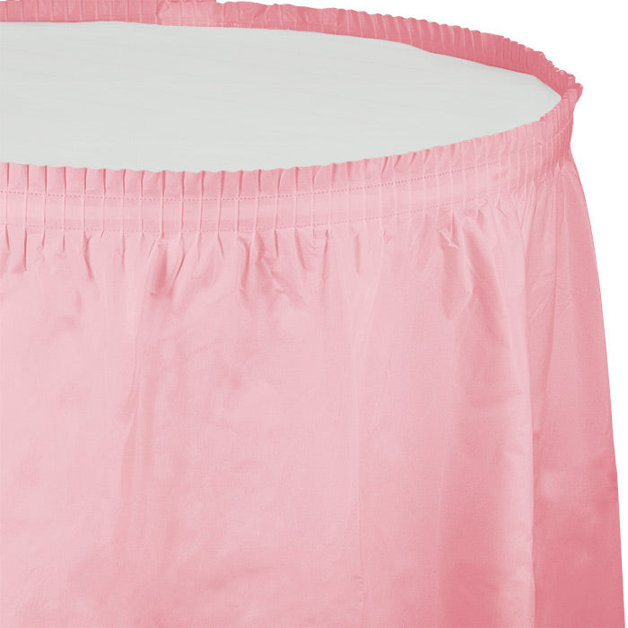 Party Decorations Classic Pink Plastic Tableskirt, 14' X 29"