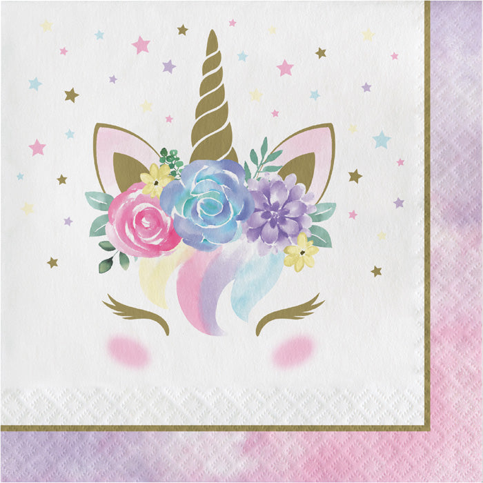 Party Decorations Unicorn Pastel Baby Shower Napkins, Pack Of 16