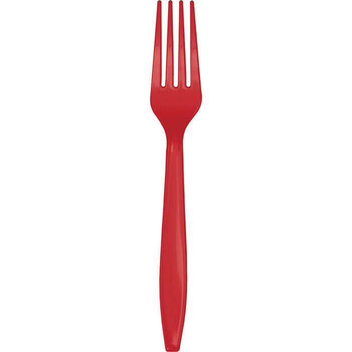 Party Decorations Classic Red Plastic Forks, 24 ct