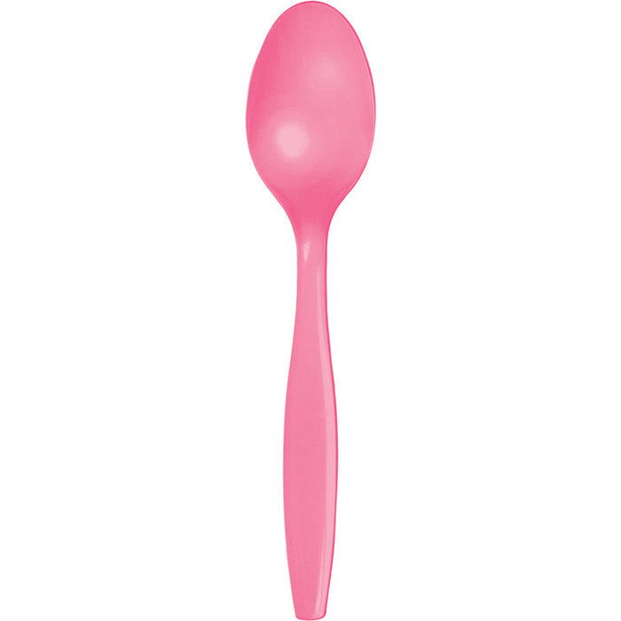 Party Decorations Candy Pink Plastic Spoons, 24 ct