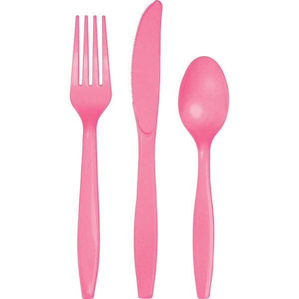 Party Decorations Candy Pink Assorted Cutlery, 18 ct