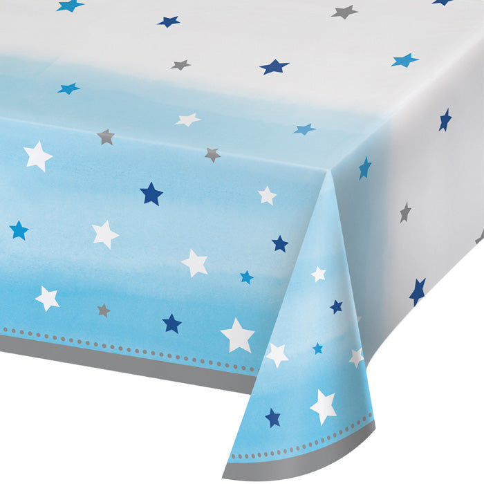 Party Decorations One Little Star - Boy Plastic Tablecover All Over Print, 54" X 102"