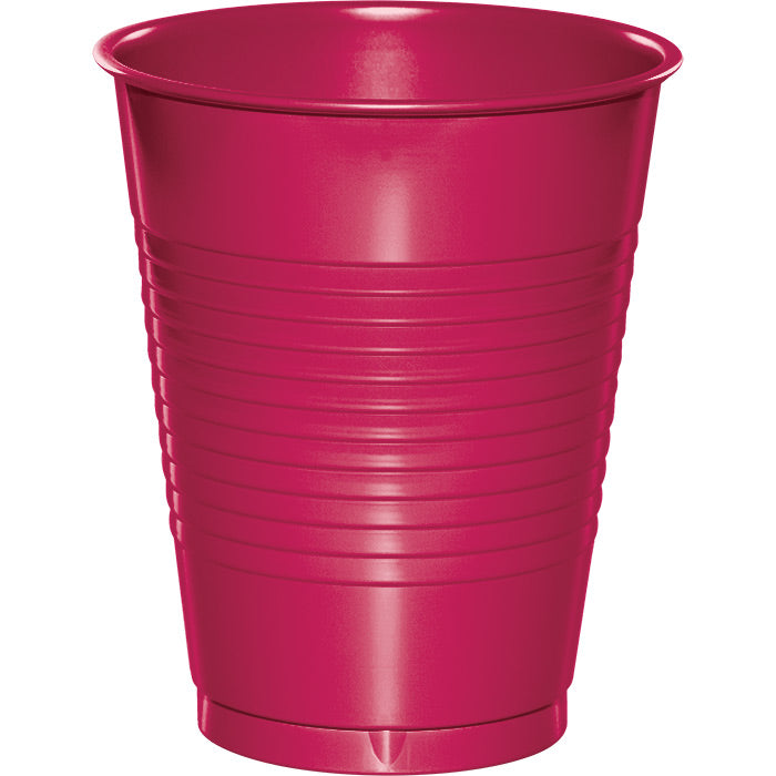 Party Decorations Hot Magenta Pink 16 Oz Plastic Cups, 20 ct