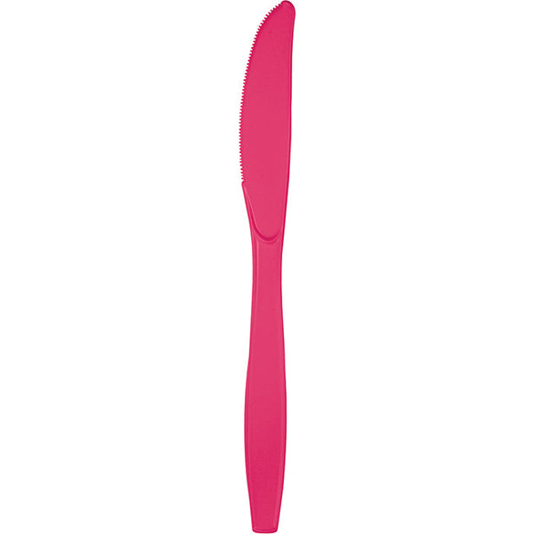 Party Decorations Hot Magenta Pink Plastic Knives, 24 ct