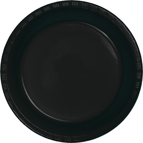 Party Decorations Black Plastic Dessert Plates, 20 ct