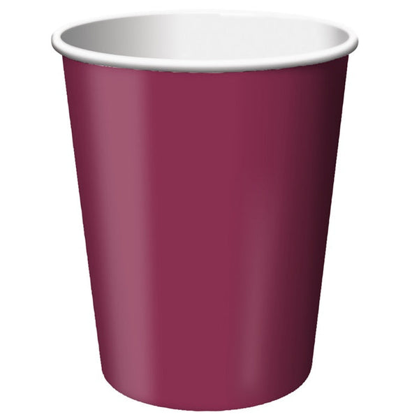 Party Decorations Burgundy Hot/Cold Paper Cups 9 Oz., 24 ct