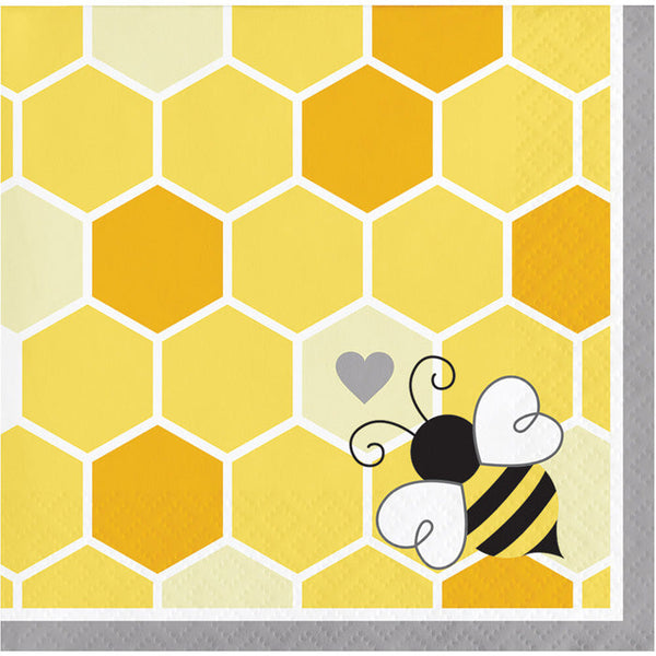 Party Decorations Bumblebee Baby Beverage Napkins, 16 ct