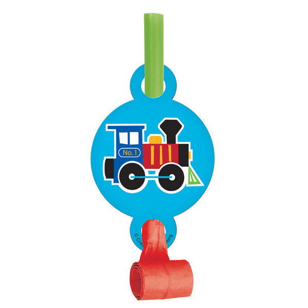 Party Decorations All Aboard Train Blowouts W/Med, 8 ct