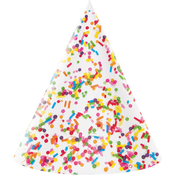 Party Decorations Confetti Sprinkles Party Hats, 8 Count