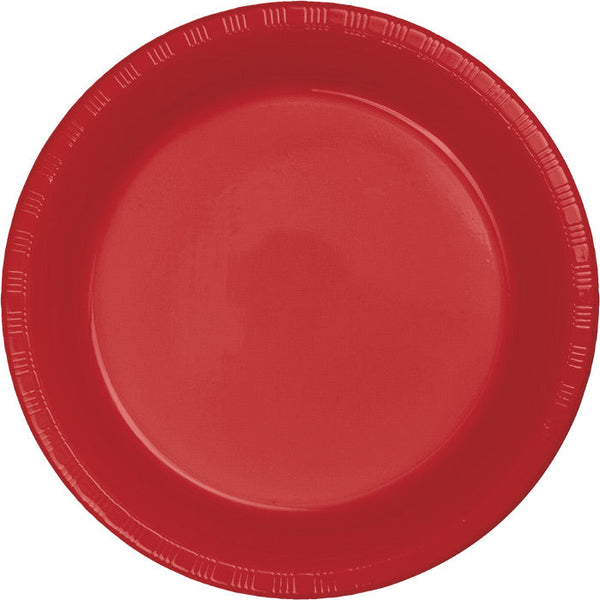 Party Decorations Classic Red Plastic Banquet Plates, 20 ct