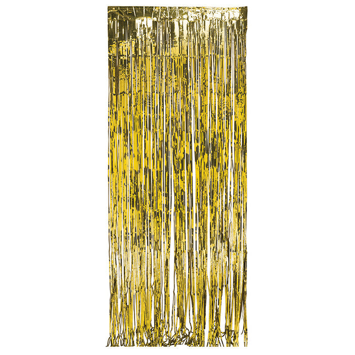 Party Decorations Foil Door Curtain Gold, 8'X3'