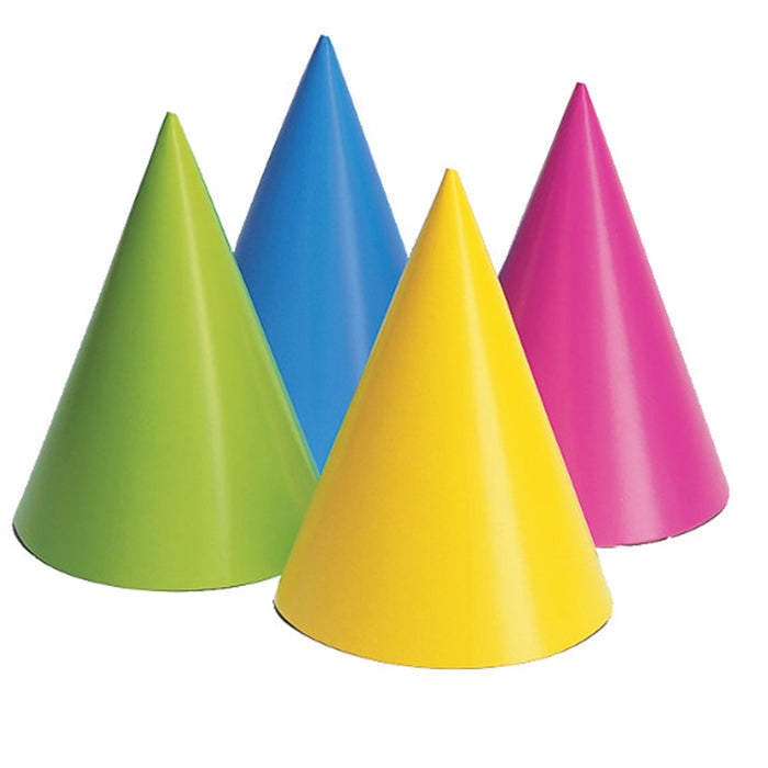 Party Decorations Neon Party Hats, 8 Count